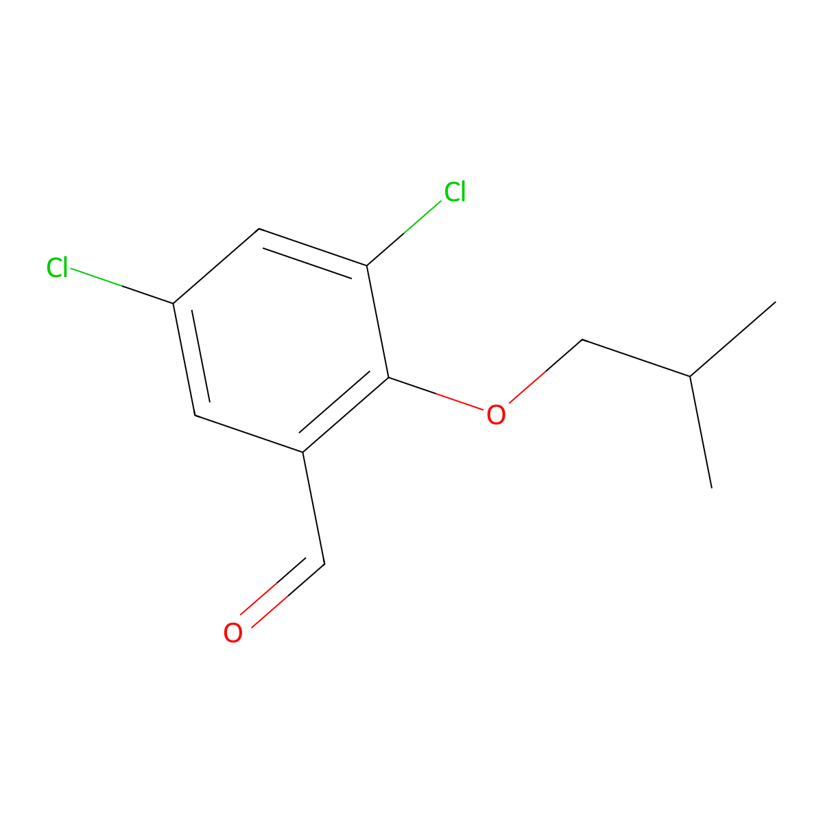 3,5-Dichloro-2-isobutoxybenzaldehyde molecular structure, CAS 1153165-72-0