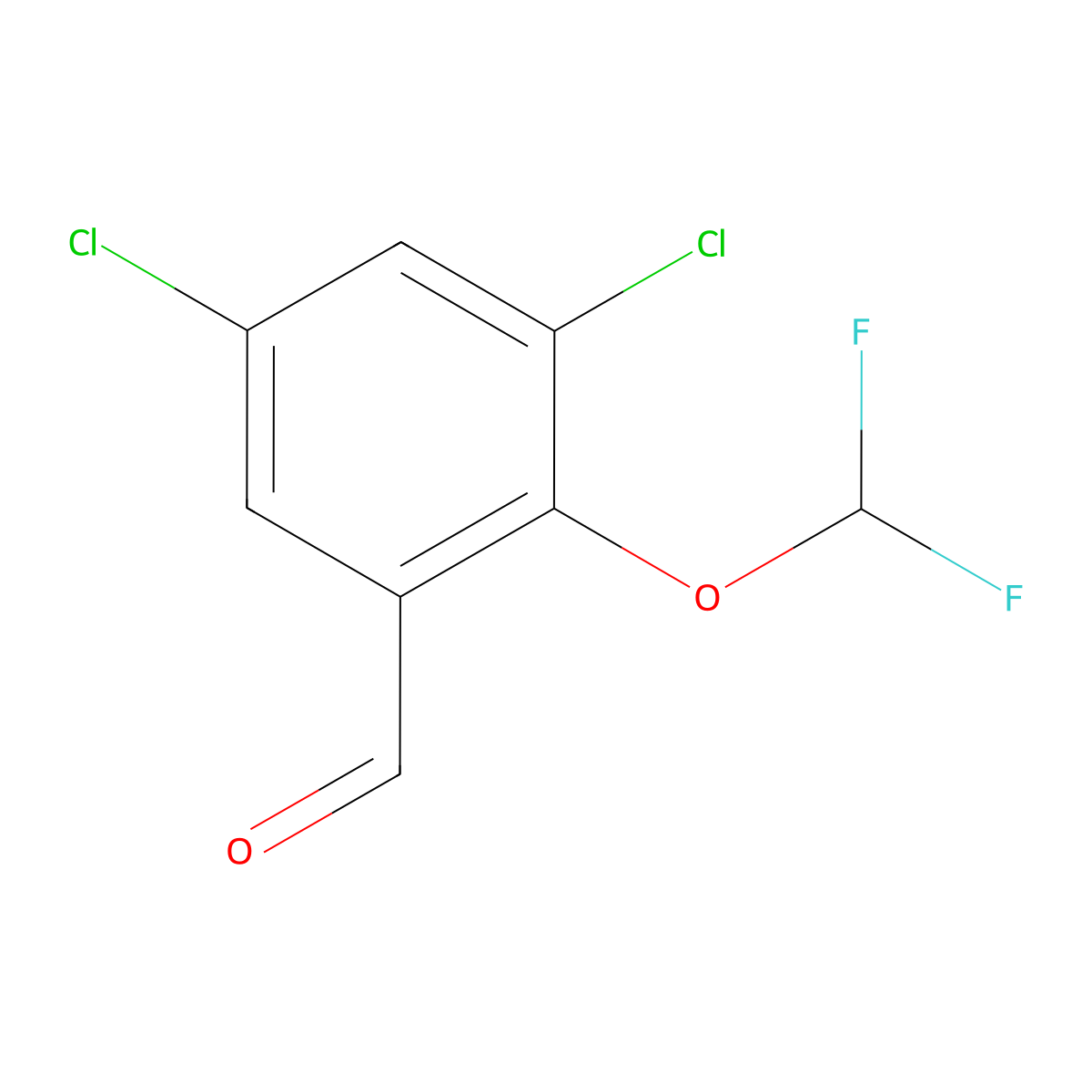 3,5-Dichloro-2-(difluoromethoxy)benzaldehyde molecular structure, CAS 1153165-78-6