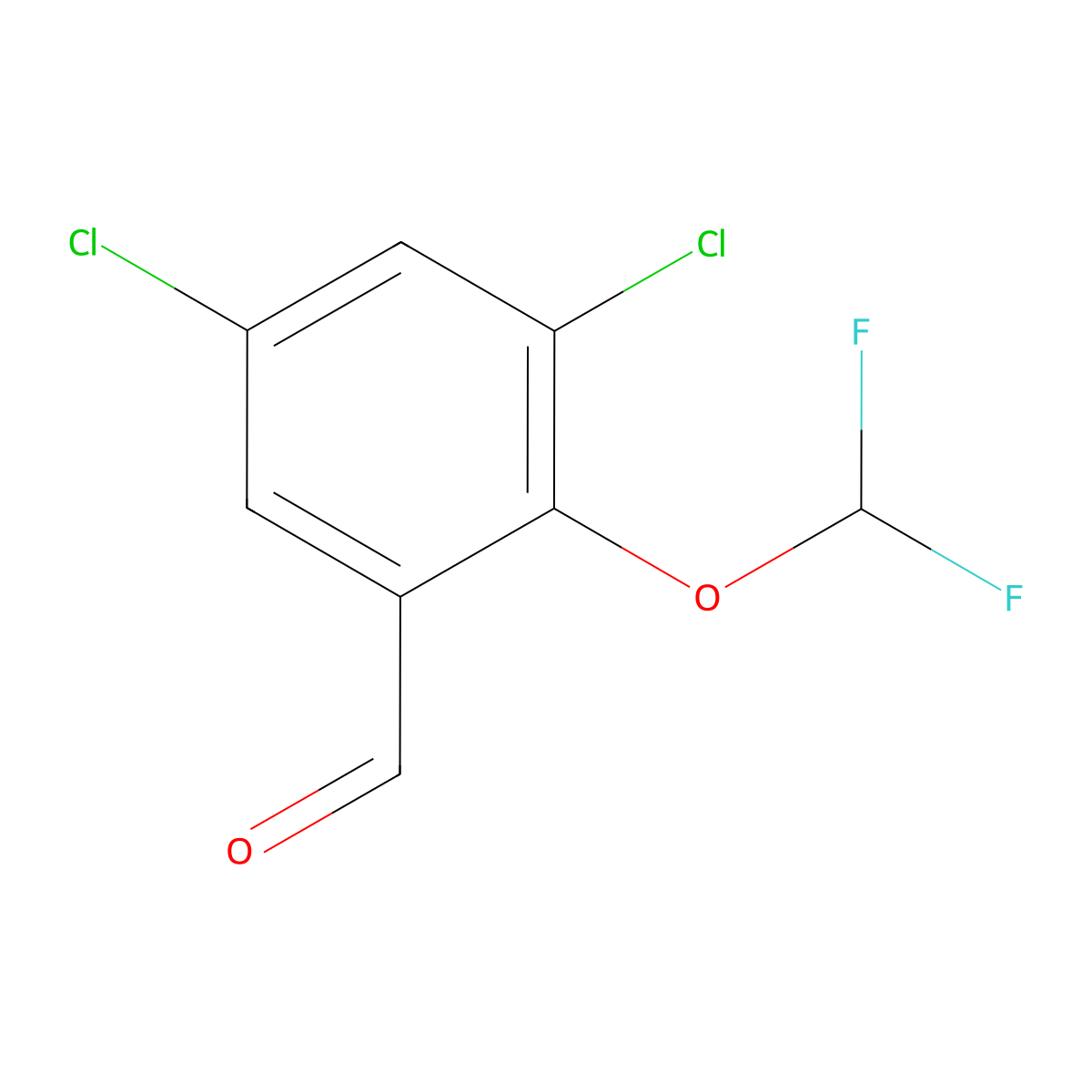 3,5-Dichloro-2-(difluoromethoxy)benzaldehyde molecular structure, CAS 1153165-78-6