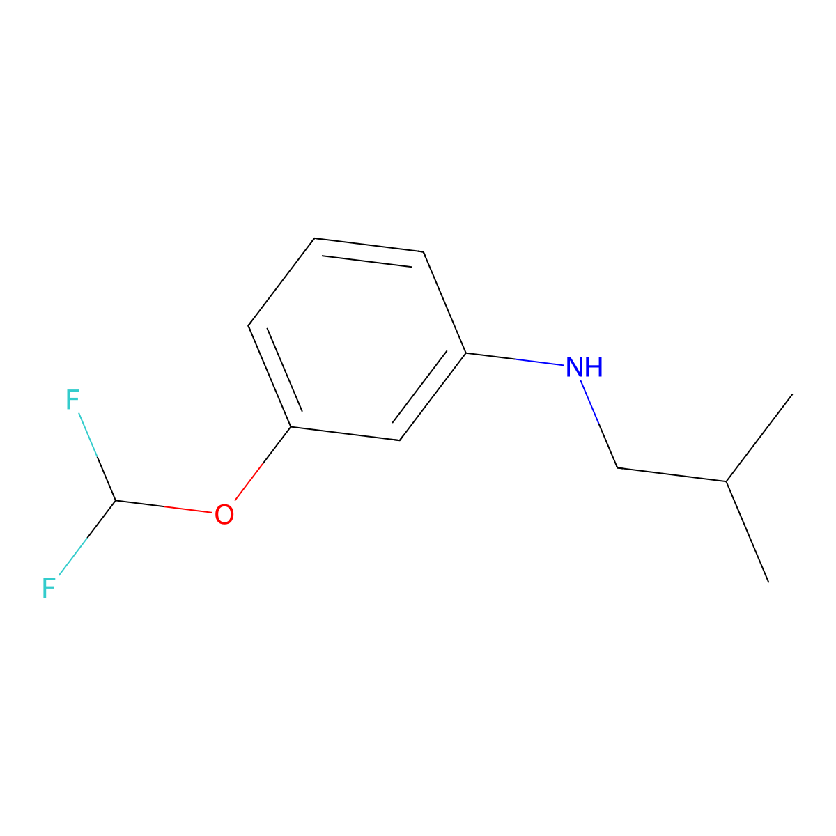 3-(difluoromethoxy)-N-(2-methylpropyl)aniline molecular structure, CAS 1153181-16-8