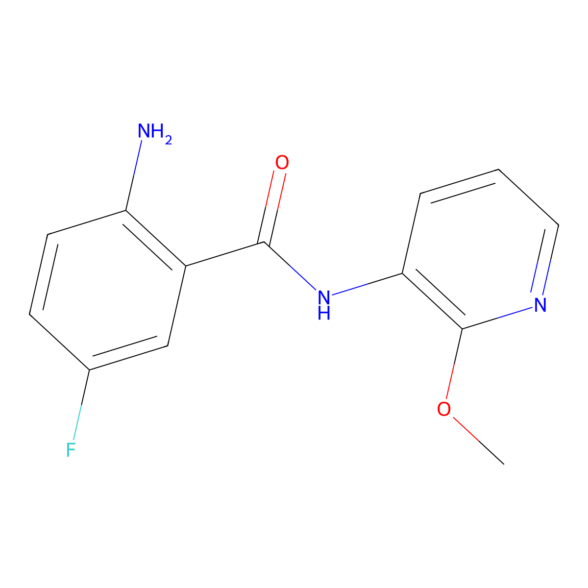 2-amino-5-fluoro-N-(2-methoxypyridin-3-yl)benzamide molecular structure, CAS 1153185-61-5