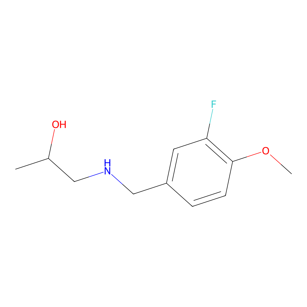 1-{[(3-Fluoro-4-methoxyphenyl)methyl]amino}propan-2-ol molecular structure, CAS 1153187-16-6