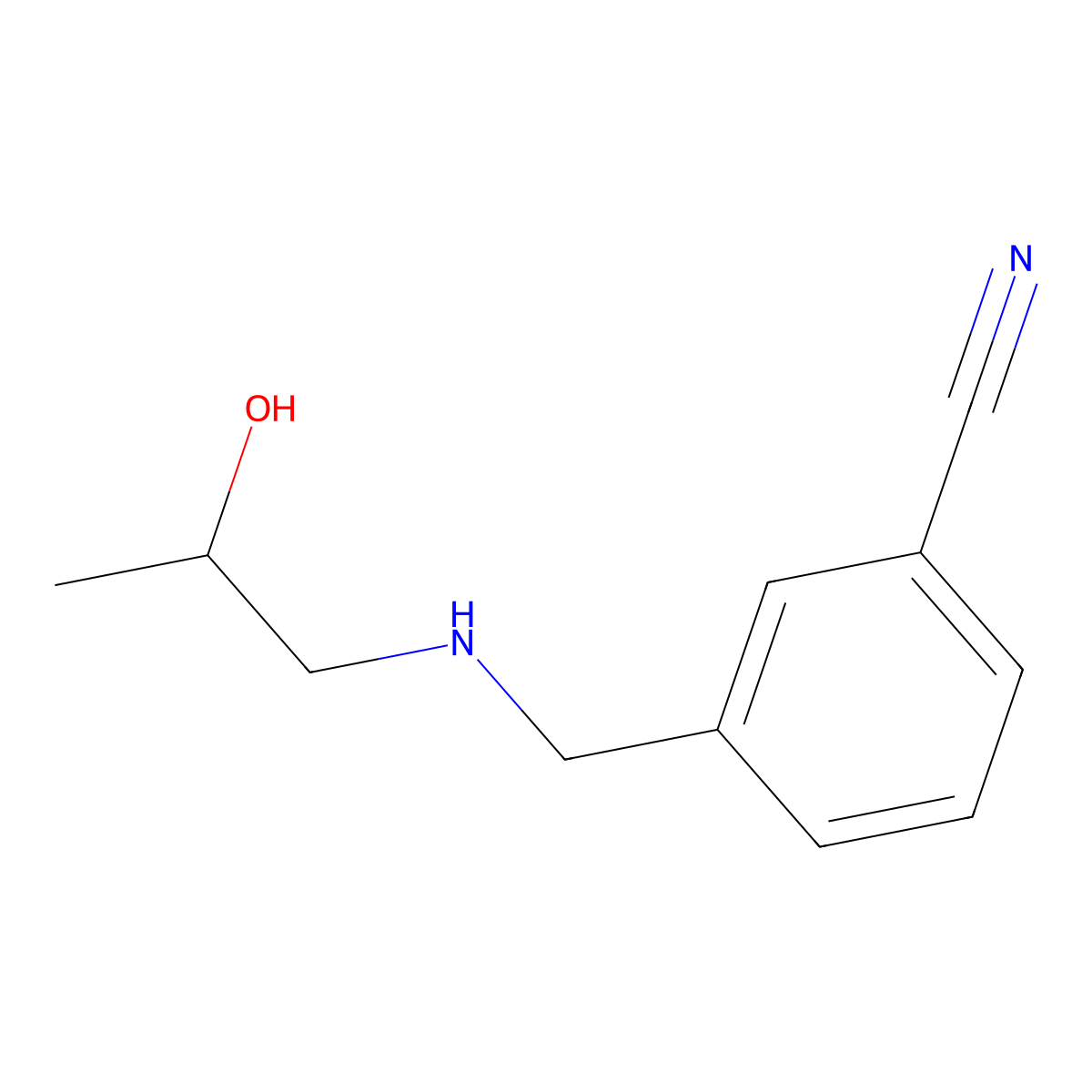 3-{[(2-Hydroxypropyl)amino]methyl}benzonitrile molecular structure, CAS 1153187-22-4