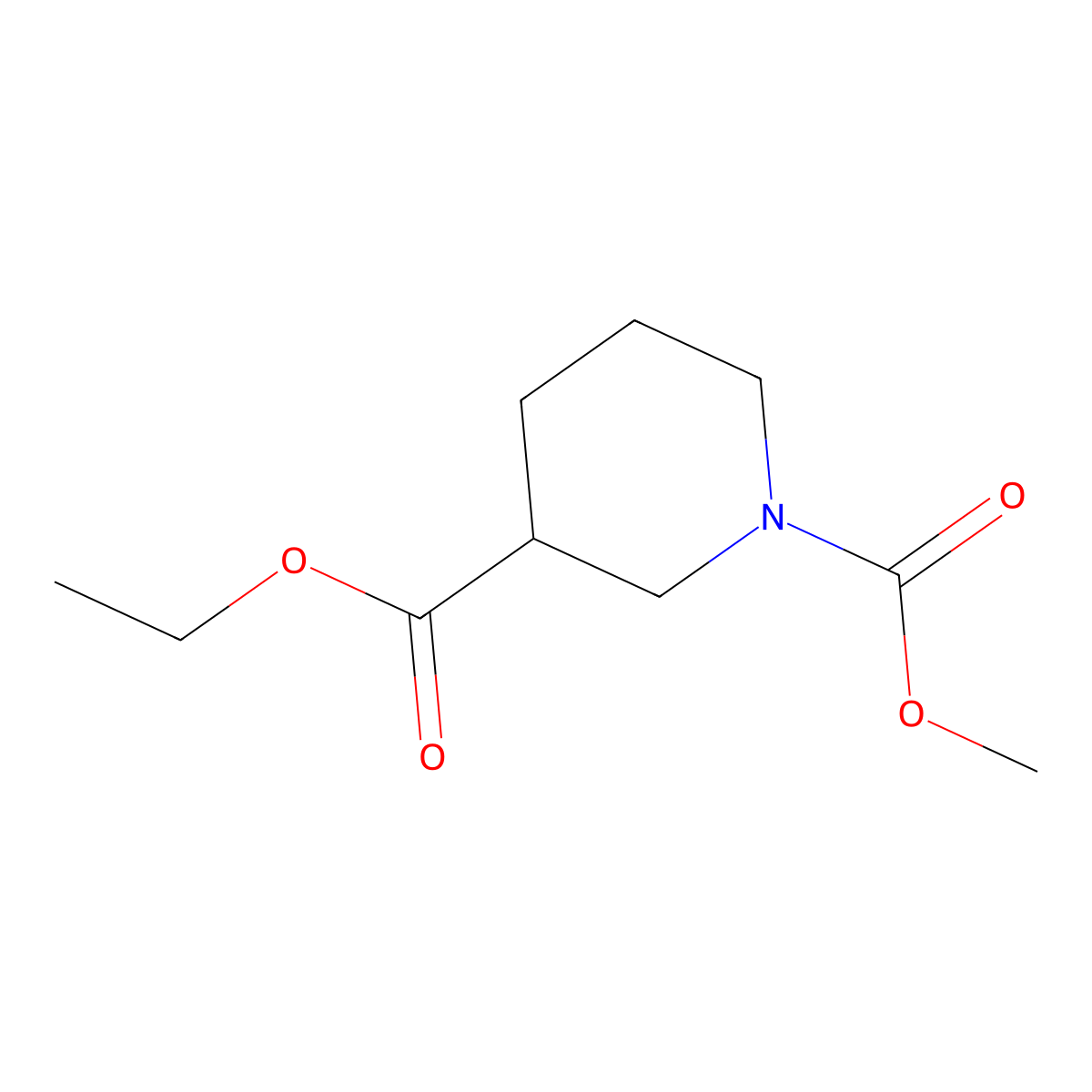 3-Ethyl 1-methyl piperidine-1,3-dicarboxylate molecular structure, CAS 1153189-93-5