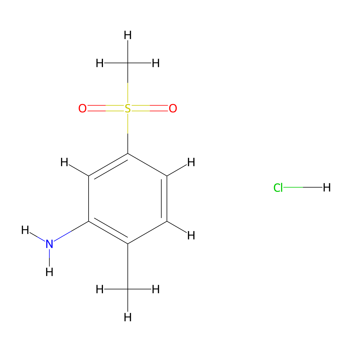 5-Methanesulfonyl-2-methylaniline hydrochloride molecular structure, CAS 1153193-10-2