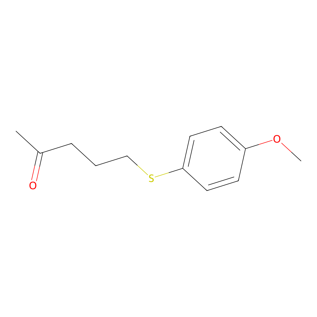5-((4-Methoxyphenyl)thio)pentan-2-one molecular structure, CAS 1153195-29-9