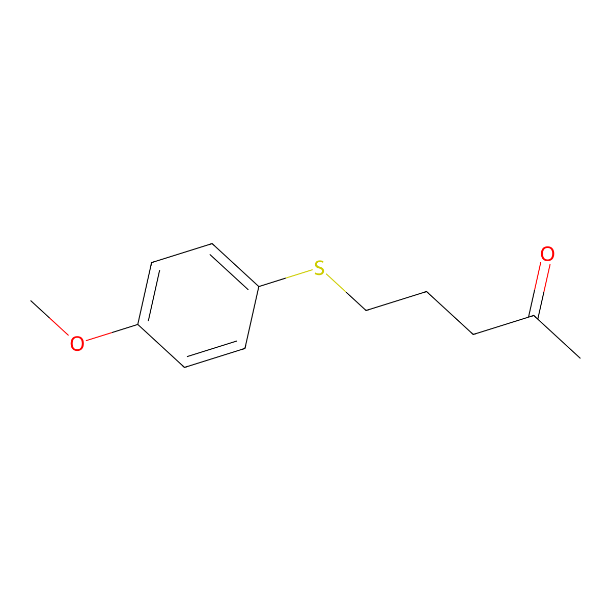 5-((4-Methoxyphenyl)thio)pentan-2-one molecular structure, CAS 1153195-29-9