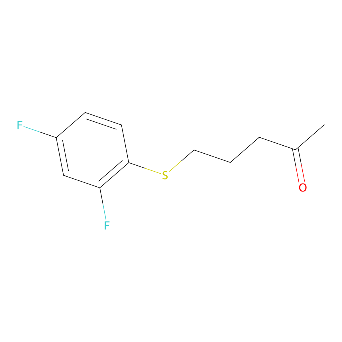 5-((2,4-Difluorophenyl)thio)pentan-2-one molecular structure, CAS 1153195-58-4