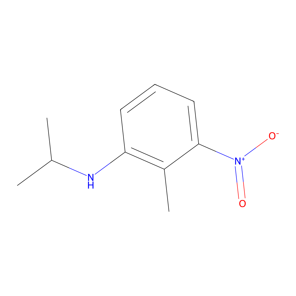 2-methyl-3-nitro-N-(propan-2-yl)aniline molecular structure, CAS 1153195-65-3