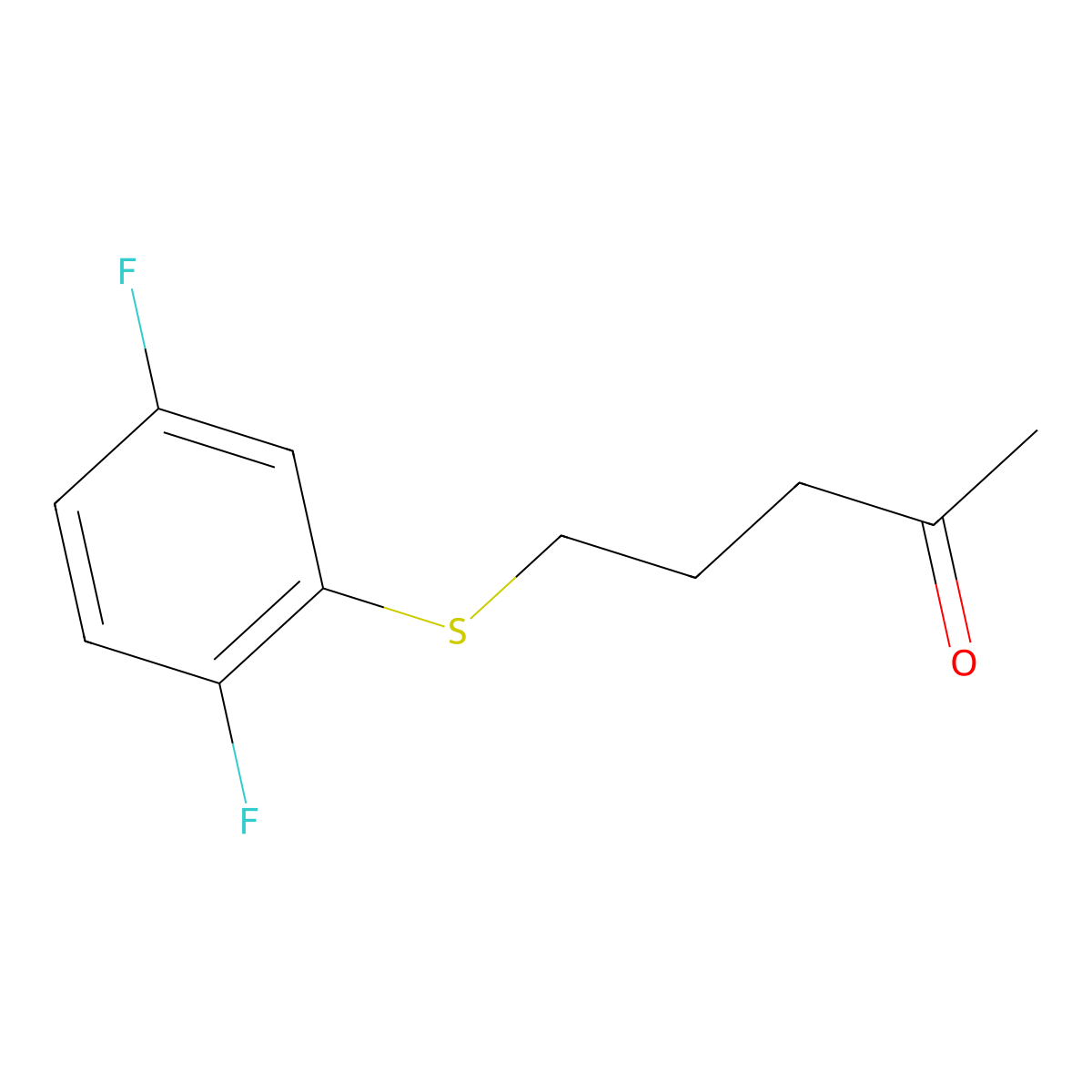 5-((2,5-Difluorophenyl)thio)pentan-2-one molecular structure, CAS 1153195-66-4