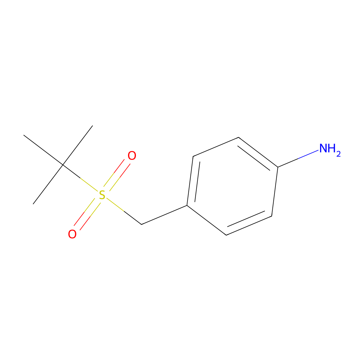 4-[(2-Methylpropane-2-sulfonyl)methyl]aniline molecular structure, CAS 1153199-06-4