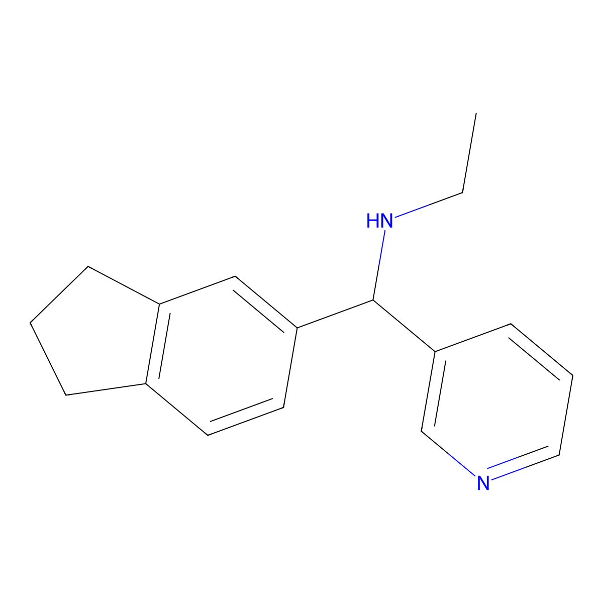 [2,3-dihydro-1H-inden-5-yl(pyridin-3-yl)methyl](ethyl)amine molecular structure, CAS 1153203-00-9
