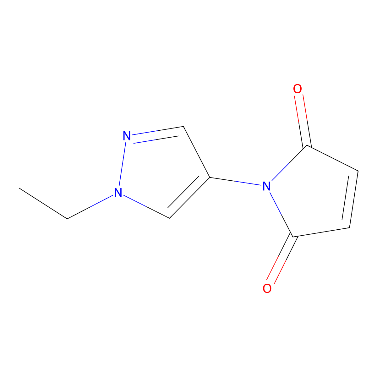 1-(1-ethyl-1H-pyrazol-4-yl)-2,5-dihydro-1H-pyrrole-2,5-dione molecular structure, CAS 1153208-26-4