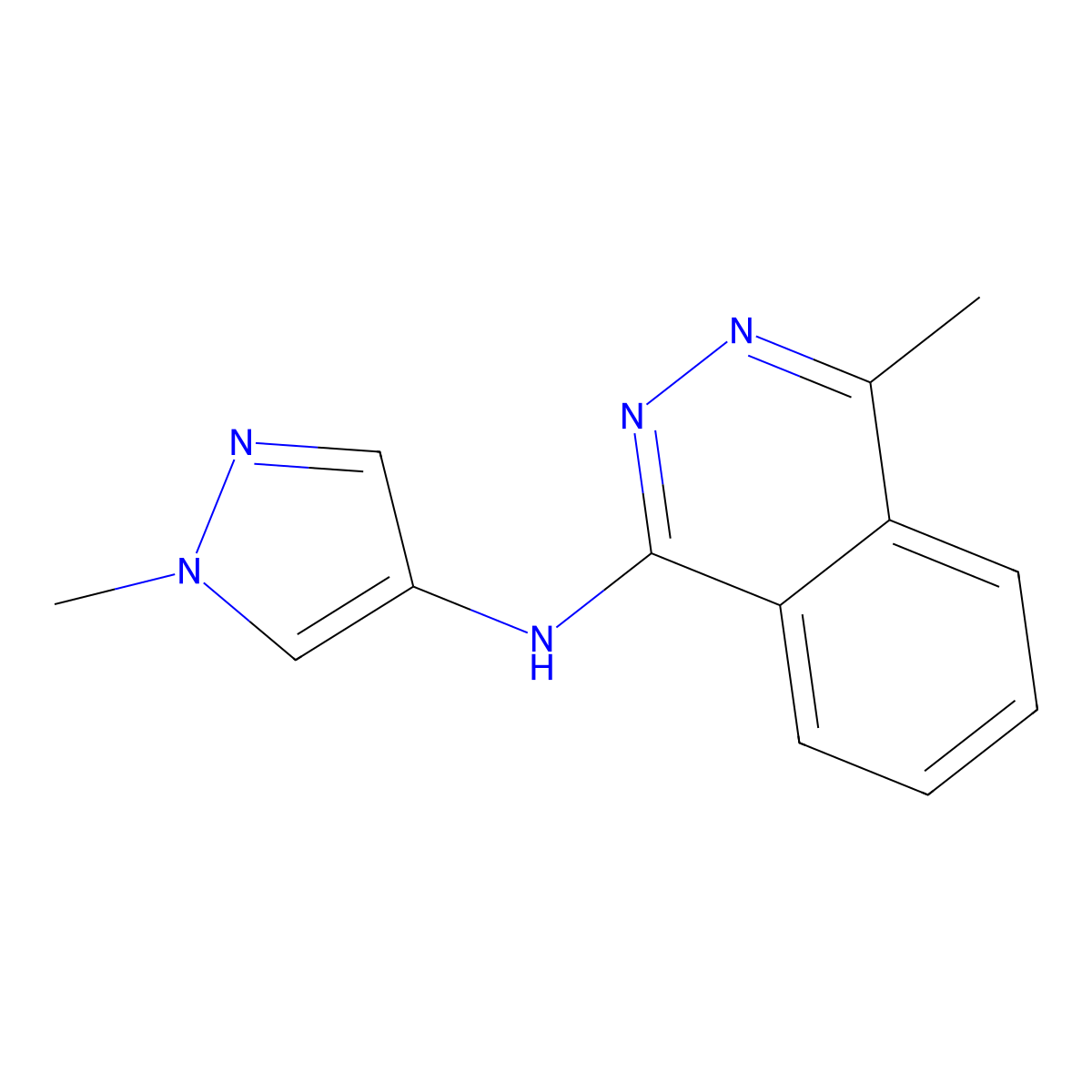 4-methyl-N-(1-methyl-1H-pyrazol-4-yl)phthalazin-1-amine molecular structure, CAS 1153208-63-9