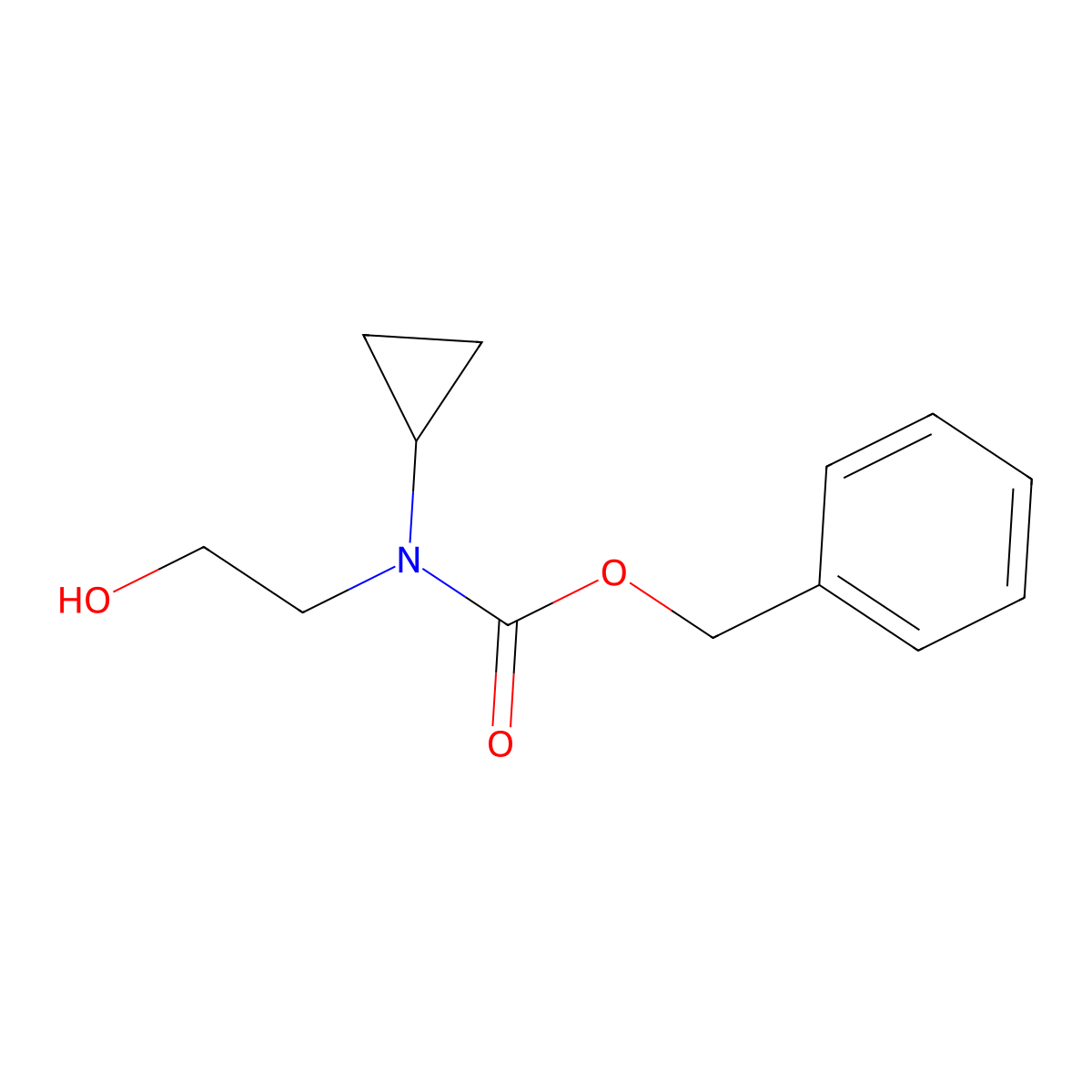 benzyl N-cyclopropyl-N-(2-hydroxyethyl)carbamate molecular structure, CAS 1153219-88-5