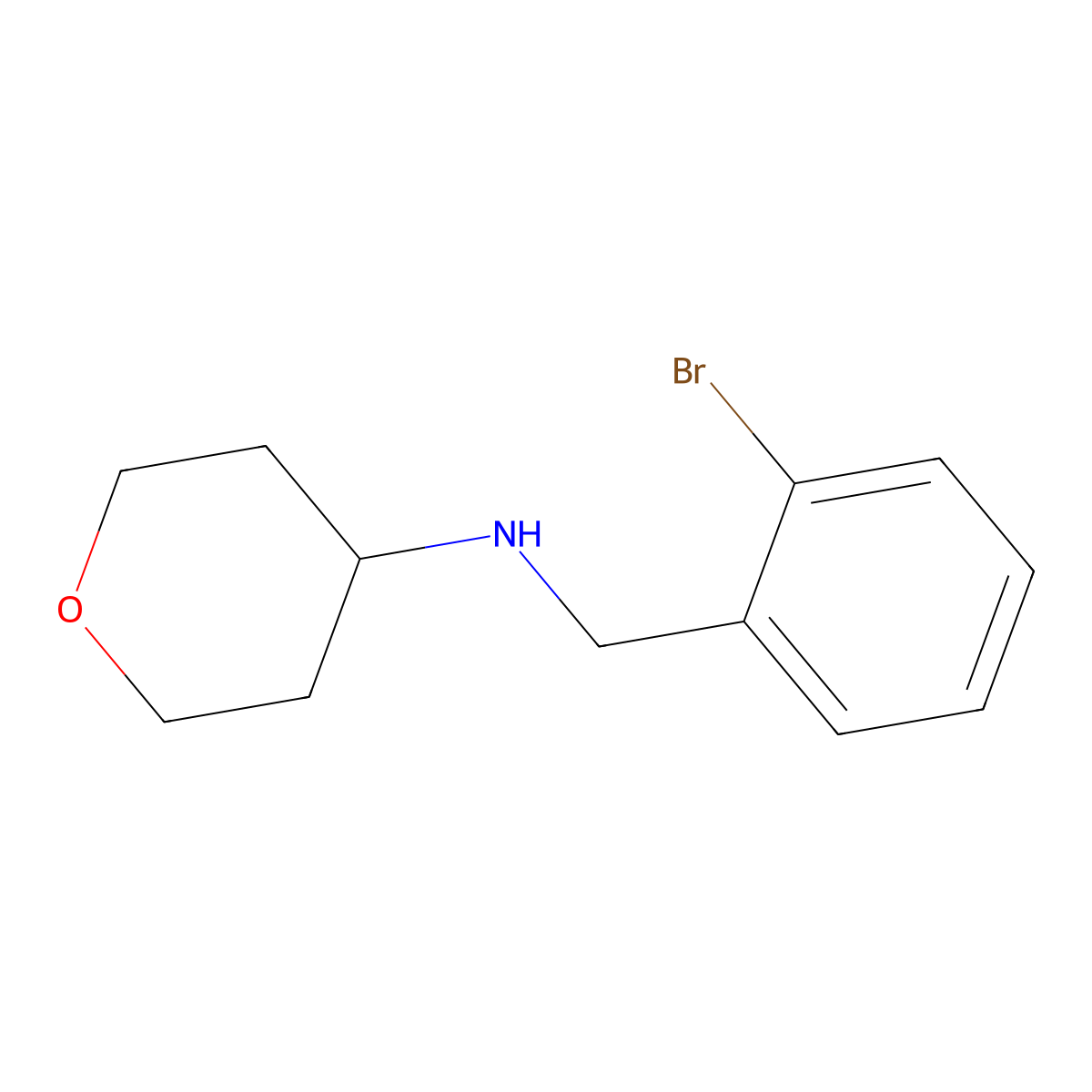 N-[(2-bromophenyl)methyl]oxan-4-amine molecular structure, CAS 1153225-54-7