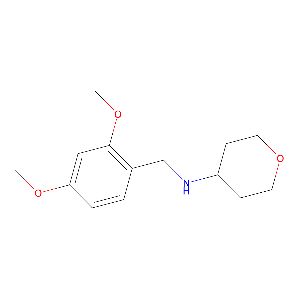N-(2,4-Dimethoxybenzyl)tetrahydro-2H-pyran-4-amine molecular structure, CAS 1153225-67-2