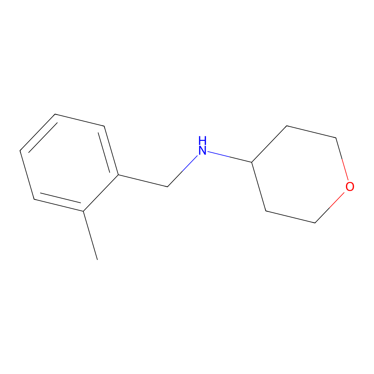 N-[(2-methylphenyl)methyl]oxan-4-amine molecular structure, CAS 1153226-16-4