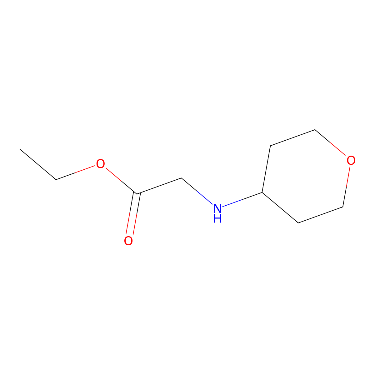 Ethyl 2-[(oxan-4-yl)amino]acetate molecular structure, CAS 1153226-50-6