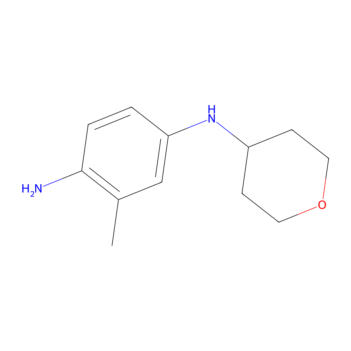 3-methyl-N1-(oxan-4-yl)benzene-1,4-diamine molecular structure, CAS 1153227-88-3