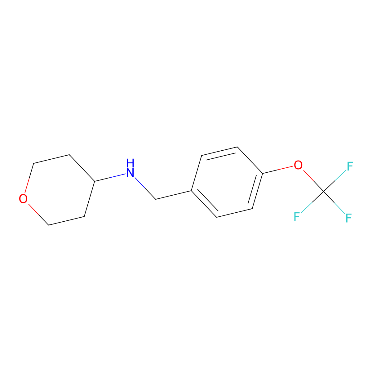 N-[[4-(trifluoromethoxy)phenyl]methyl]oxan-4-amine molecular structure, CAS 1153228-83-1