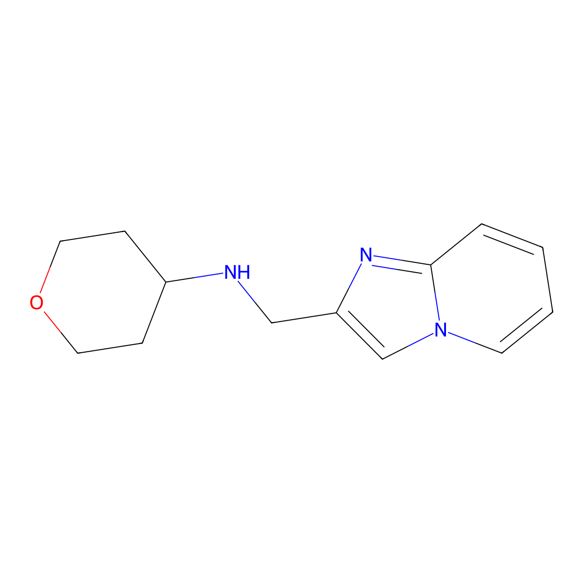 N-(Imidazo[1,2-a]pyridin-2-ylmethyl)tetrahydro-2H-pyran-4-amine molecular structure, CAS 1153229-37-8