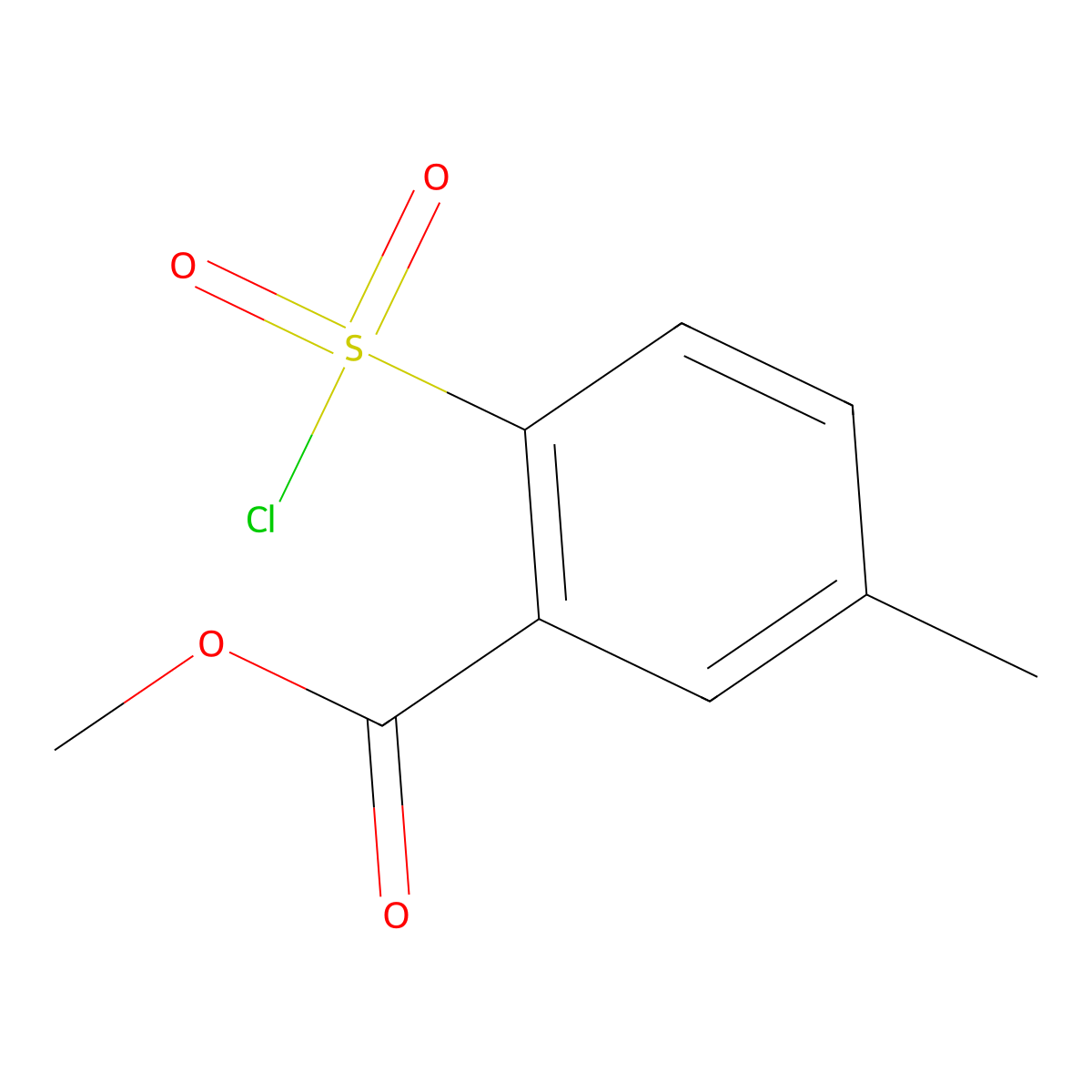 Methyl 2-(chlorosulfonyl)-5-methylbenzoate molecular structure, CAS 1153230-09-1