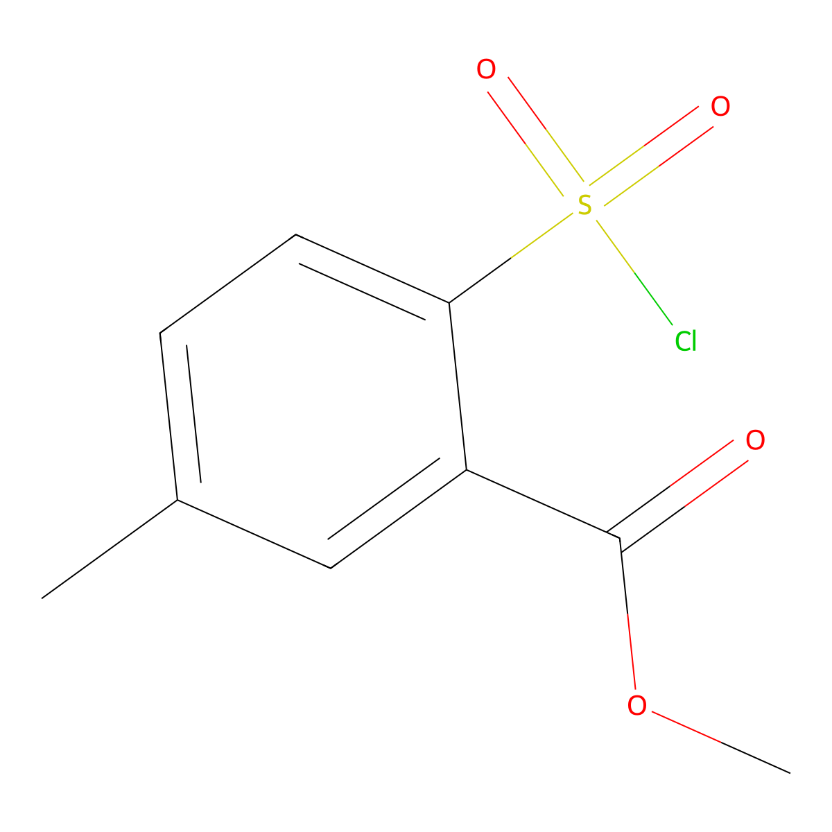Methyl 2-(chlorosulfonyl)-5-methylbenzoate molecular structure, CAS 1153230-09-1