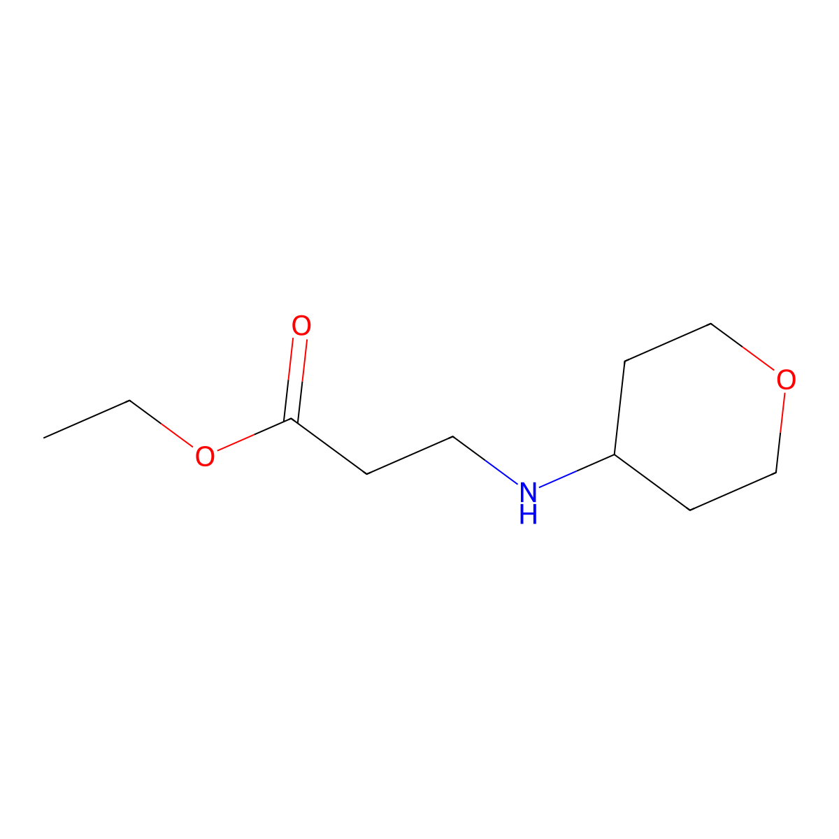 Ethyl 3-[(oxan-4-yl)amino]propanoate molecular structure, CAS 1153230-89-7