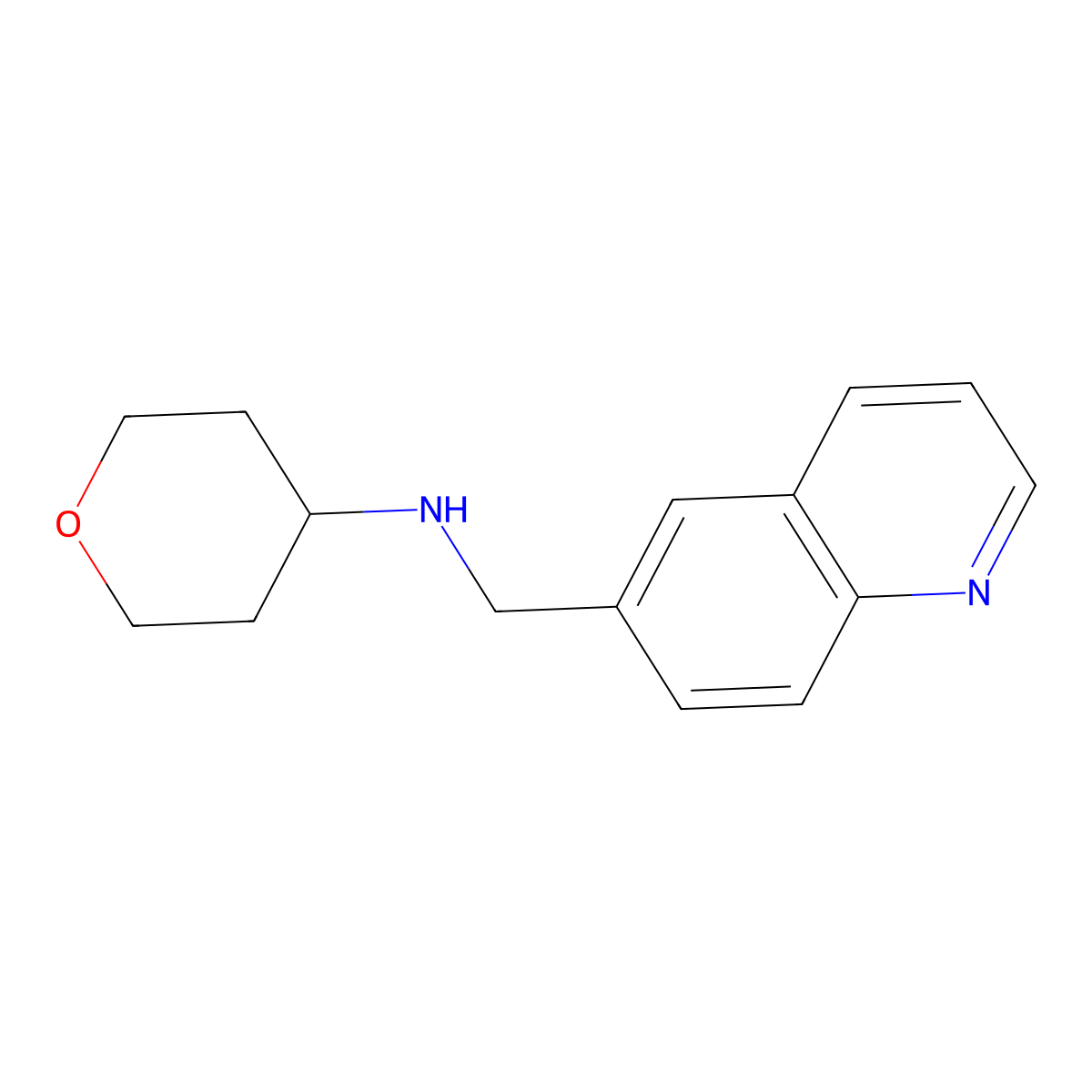 N-(quinolin-6-ylmethyl)tetrahydro-2H-pyran-4-amine molecular structure, CAS 1153231-12-9