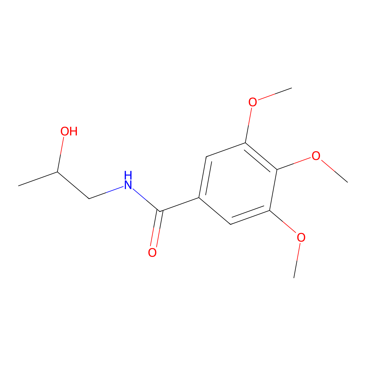 N-(2-hydroxypropyl)-3,4,5-trimethoxybenzamide molecular structure, CAS 1153231-65-2