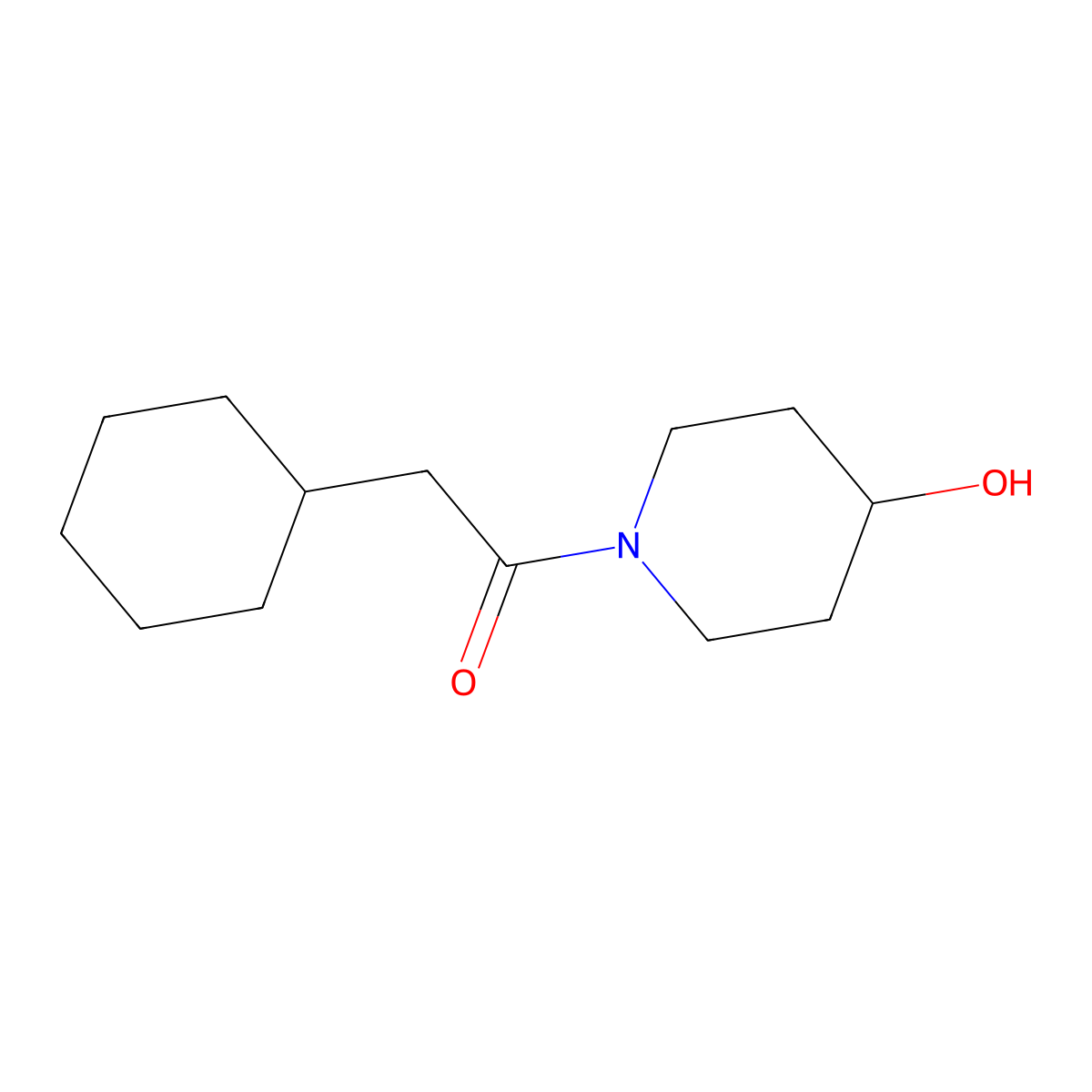 2-Cyclohexyl-1-(4-hydroxypiperidin-1-yl)ethan-1-one molecular structure, CAS 1153232-96-2