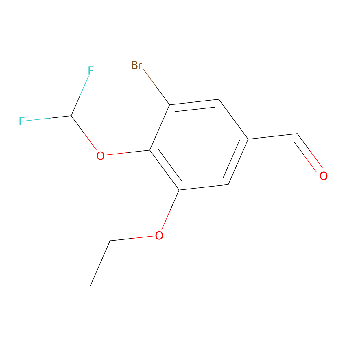 3-Bromo-4-(difluoromethoxy)-5-ethoxybenzaldehyde molecular structure, CAS 1153234-13-9