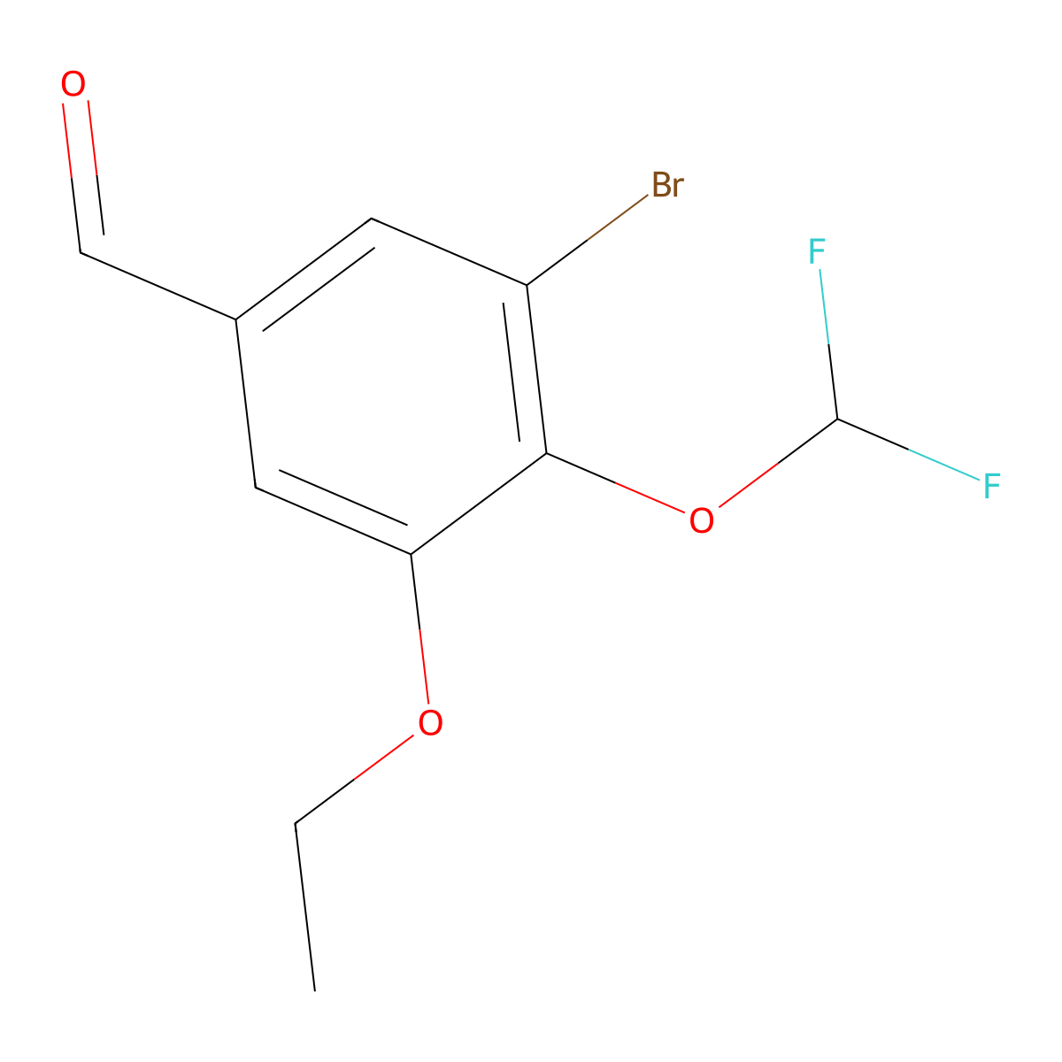 3-Bromo-4-(difluoromethoxy)-5-ethoxybenzaldehyde molecular structure, CAS 1153234-13-9