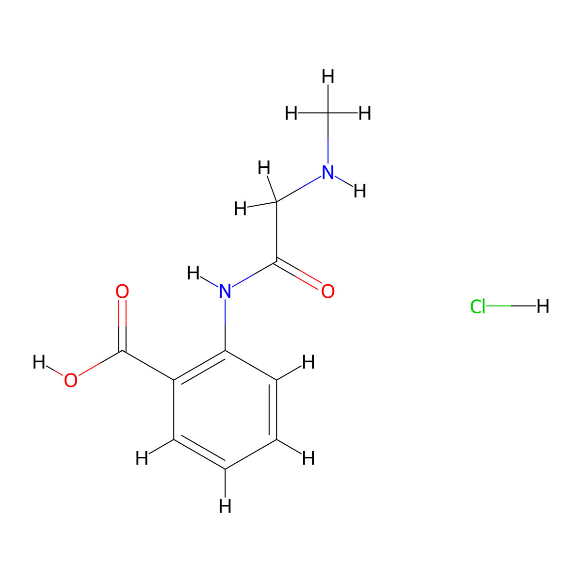 2-[2-(Methylamino)acetamido]benzoic acid hydrochloride molecular structure, CAS 1153234-38-8