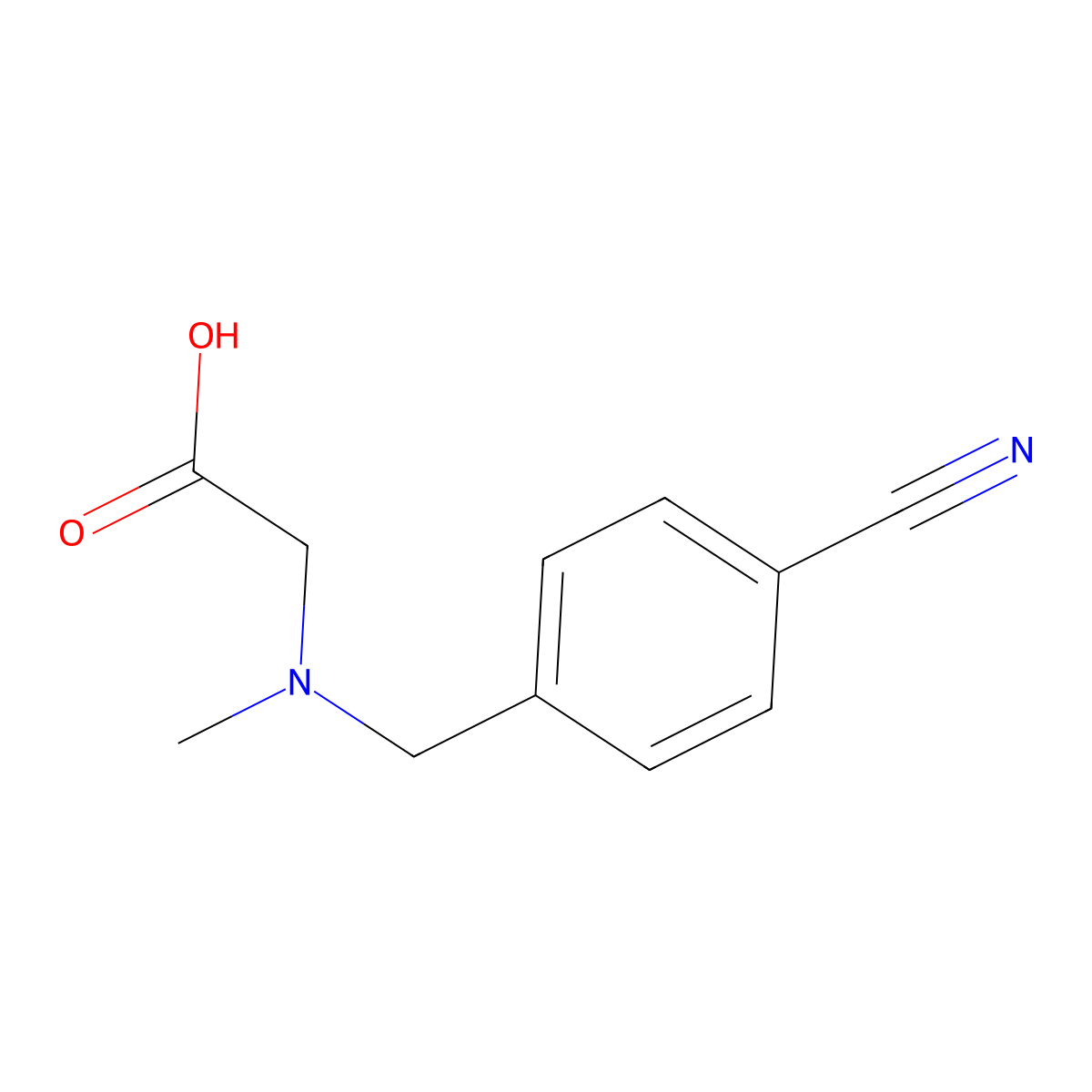 [(4-Cyano-benzyl)-methyl-amino]-acetic acid molecular structure, CAS 1153235-26-7
