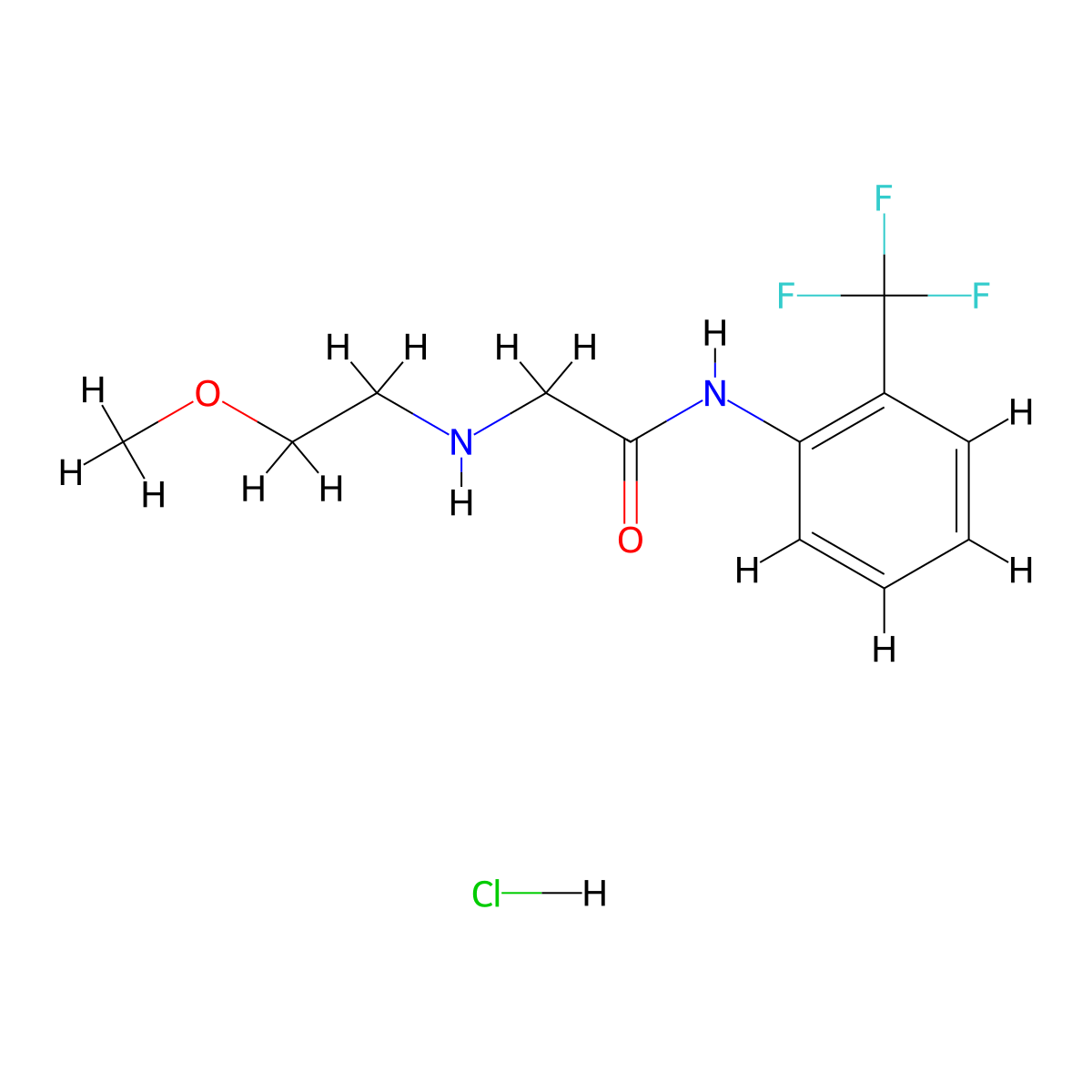 2-[(2-methoxyethyl)amino]-N-[2-(trifluoromethyl)phenyl]acetamide hydrochloride molecular structure, CAS 1153236-60-2