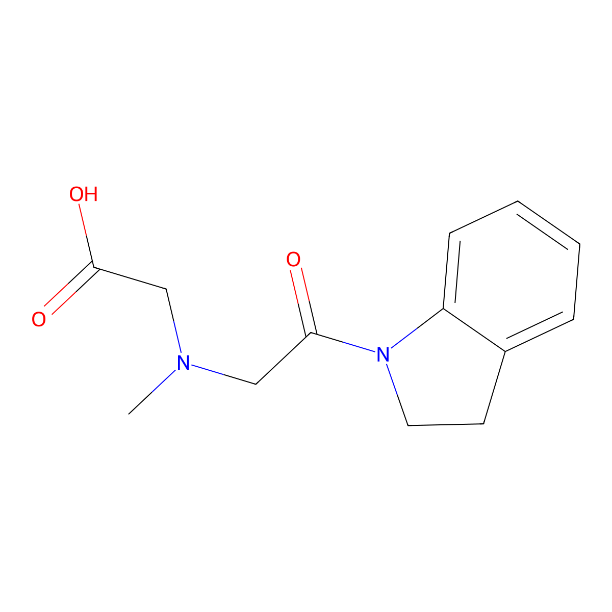 2-((2-(Indolin-1-yl)-2-oxoethyl)(methyl)amino)acetic acid molecular structure, CAS 1153236-88-4