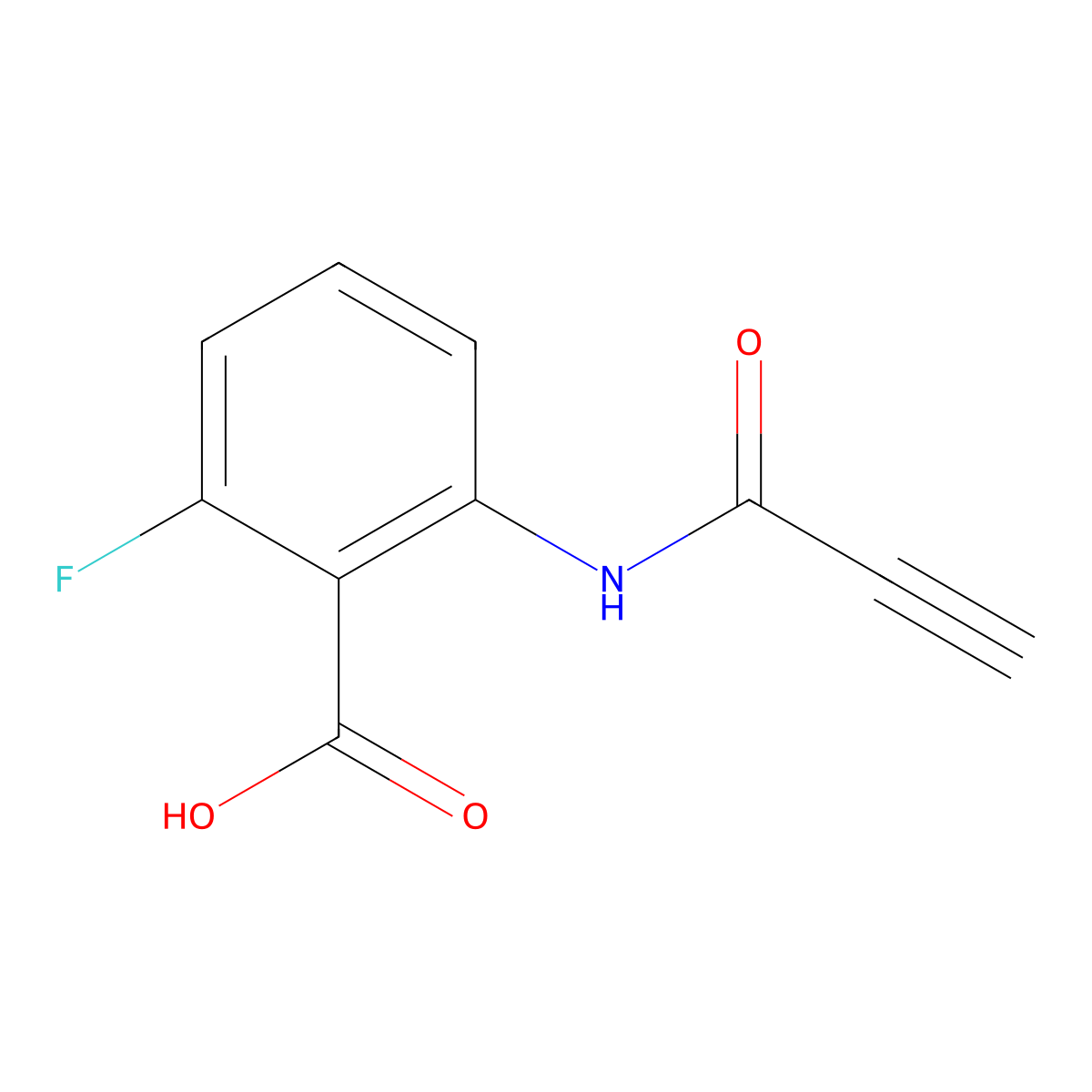 2-Fluoro-6-(prop-2-ynamido)benzoic acid molecular structure, CAS 1153237-56-9