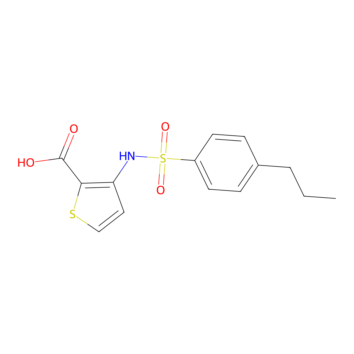 3-{[(4-Propylphenyl)sulfonyl]amino}thiophene-2-carboxylic acid molecular structure, CAS 1153238-87-9