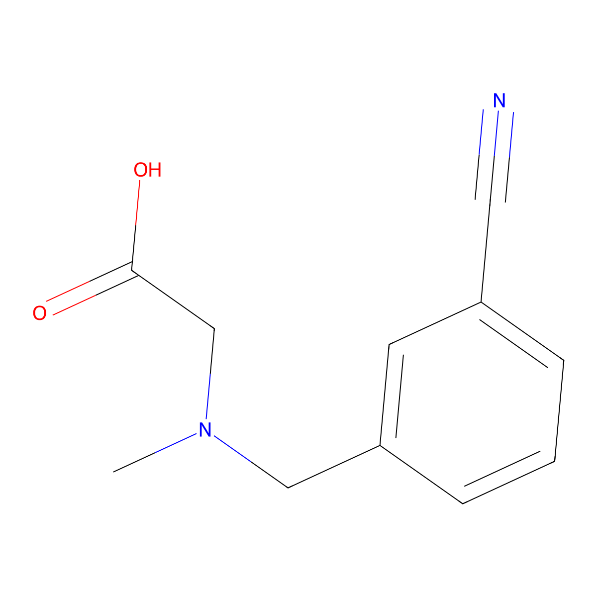 [(3-Cyano-benzyl)-methyl-amino]-acetic acid molecular structure, CAS 1153239-29-2