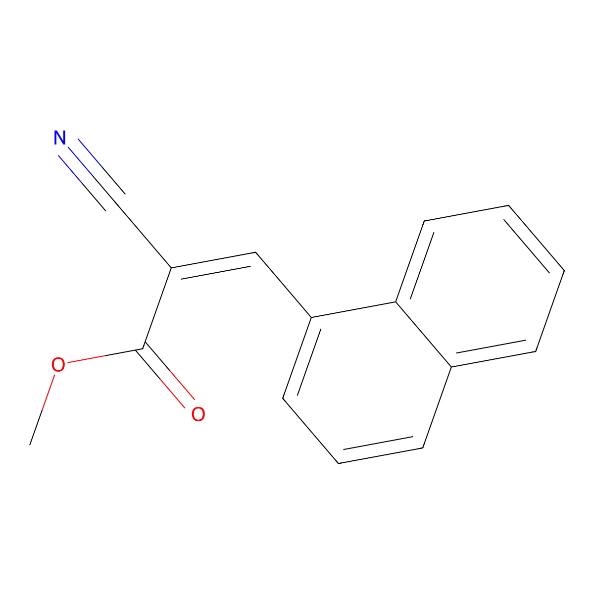 Methyl 2-cyano-3-(naphthalen-1-yl)prop-2-enoate molecular structure, CAS 115324-57-7