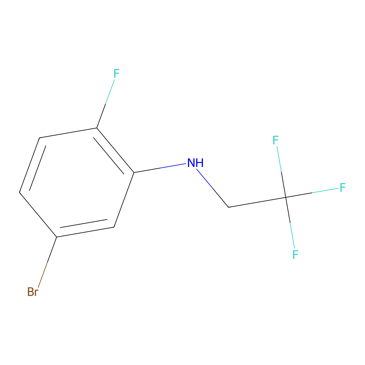 5-bromo-2-fluoro-N-(2,2,2-trifluoroethyl)aniline molecular structure, CAS 1153252-67-5