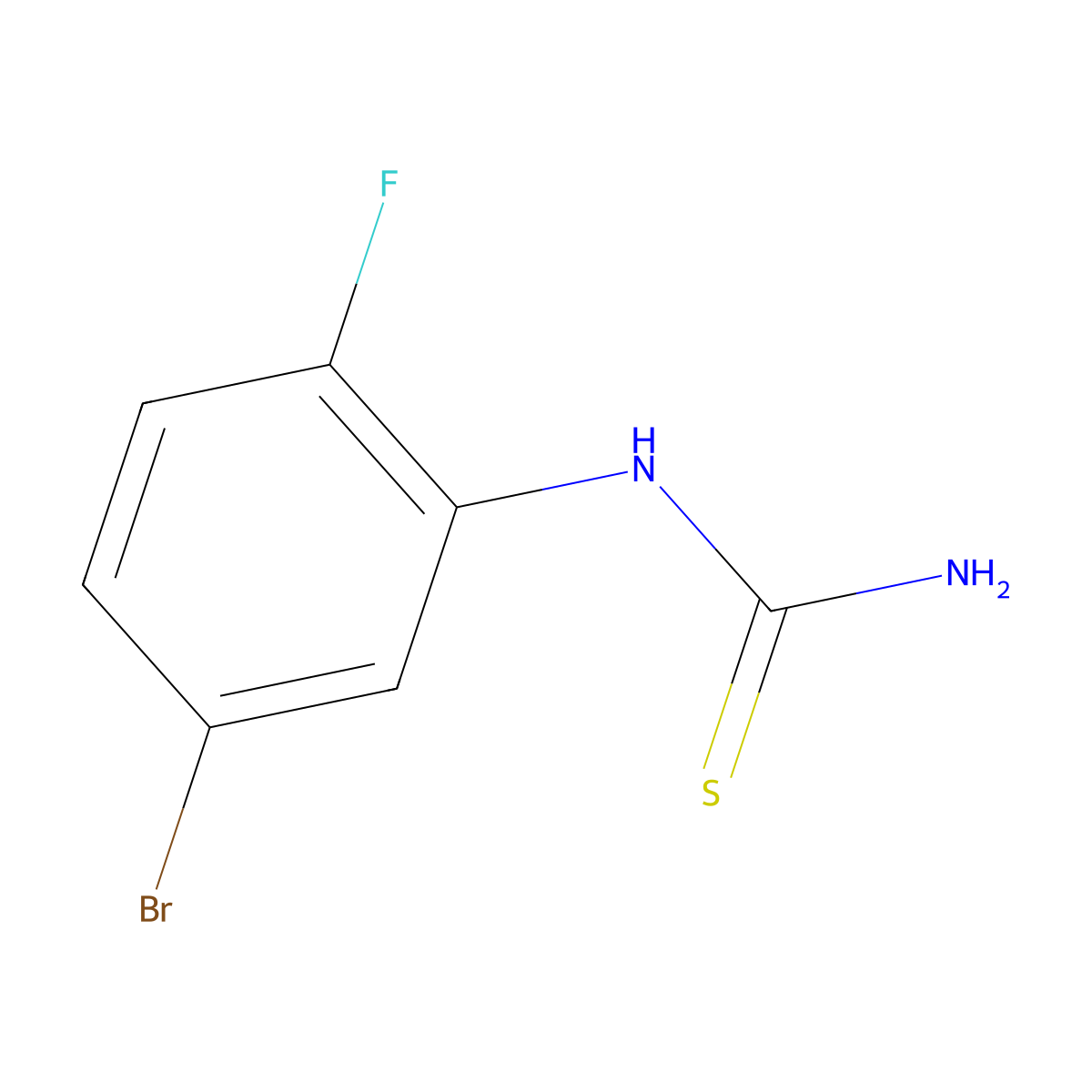 1-(5-Bromo-2-fluorophenyl)thiourea molecular structure, CAS 1153253-02-1