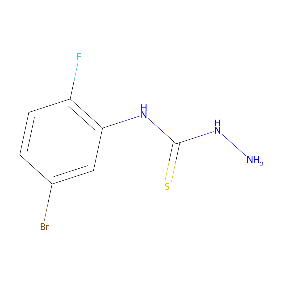 N-(5-Bromo-2-fluorophenyl)hydrazinecarbothioamide molecular structure, CAS 1153254-46-6
