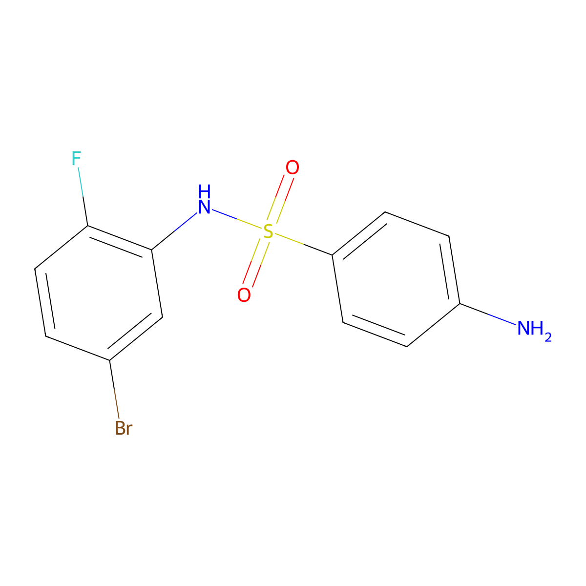 4-amino-N-(5-bromo-2-fluorophenyl)benzenesulfonamide molecular structure, CAS 1153254-78-4