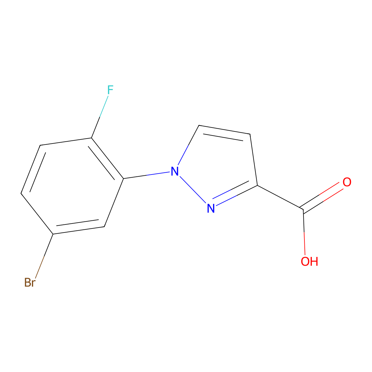 1-(5-Bromo-2-fluorophenyl)-1h-pyrazole-3-carboxylic acid molecular structure, CAS 1153254-88-6