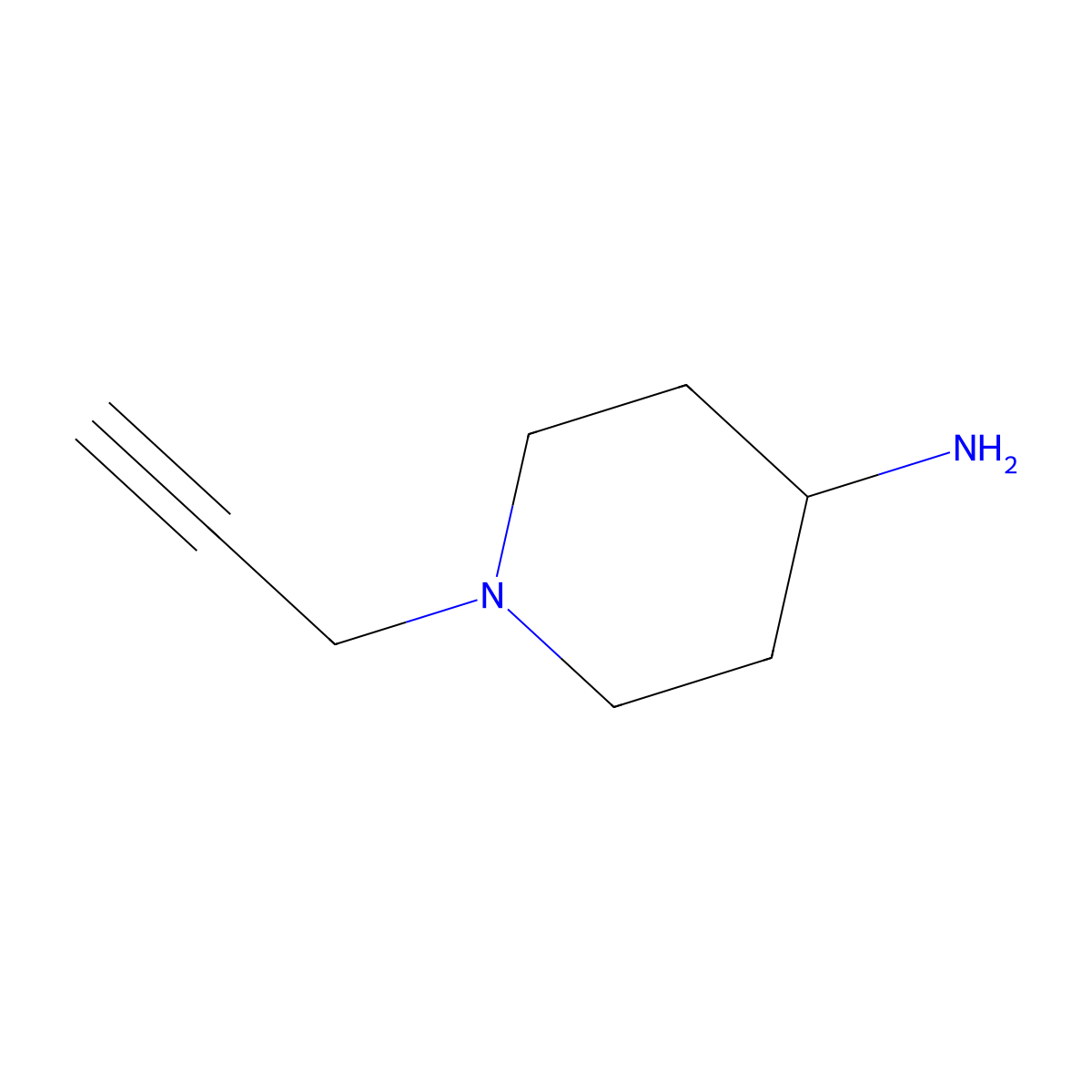 1-(Prop-2-yn-1-yl)piperidin-4-amine molecular structure, CAS 1153254-89-7