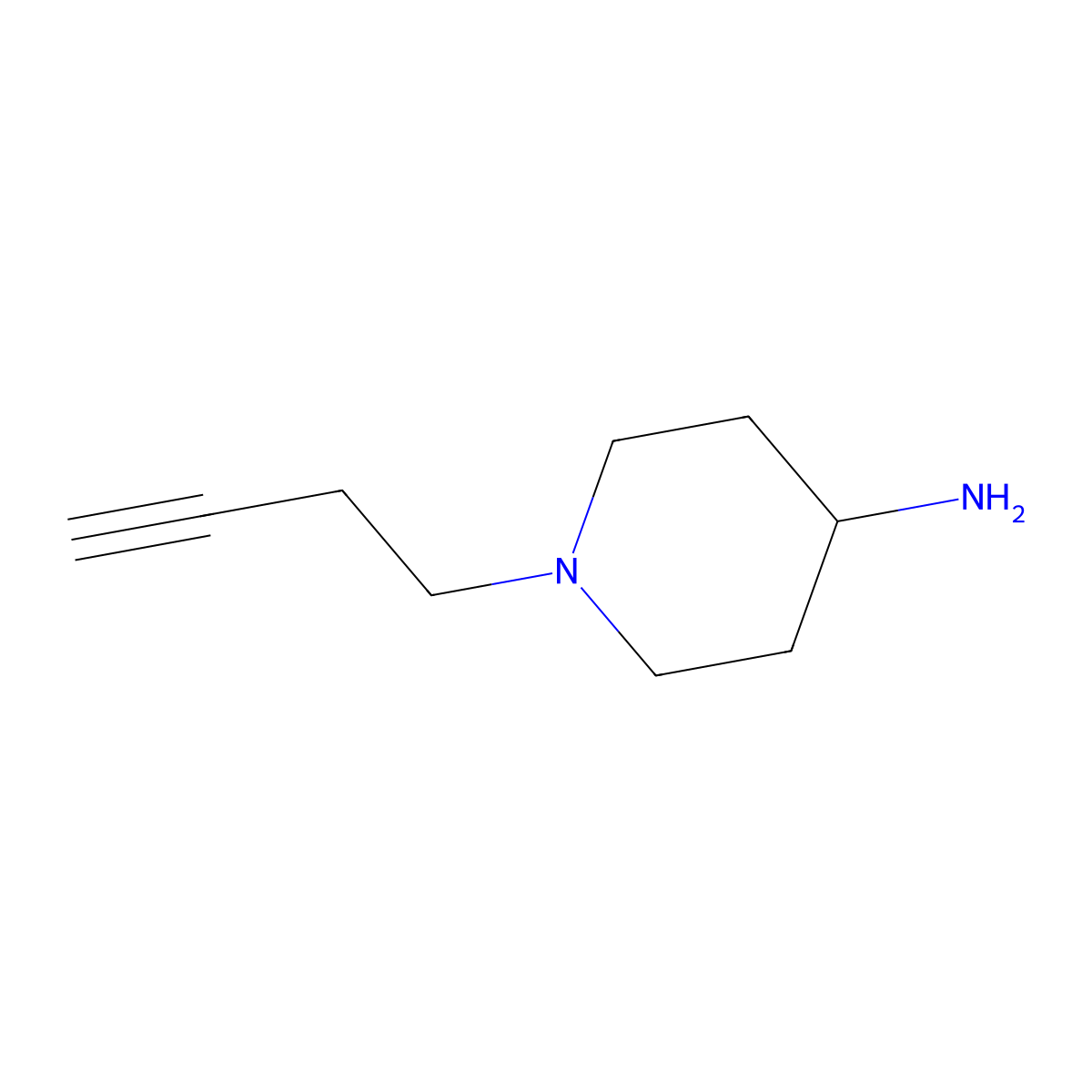1-(But-3-yn-1-yl)piperidin-4-amine molecular structure, CAS 1153254-94-4
