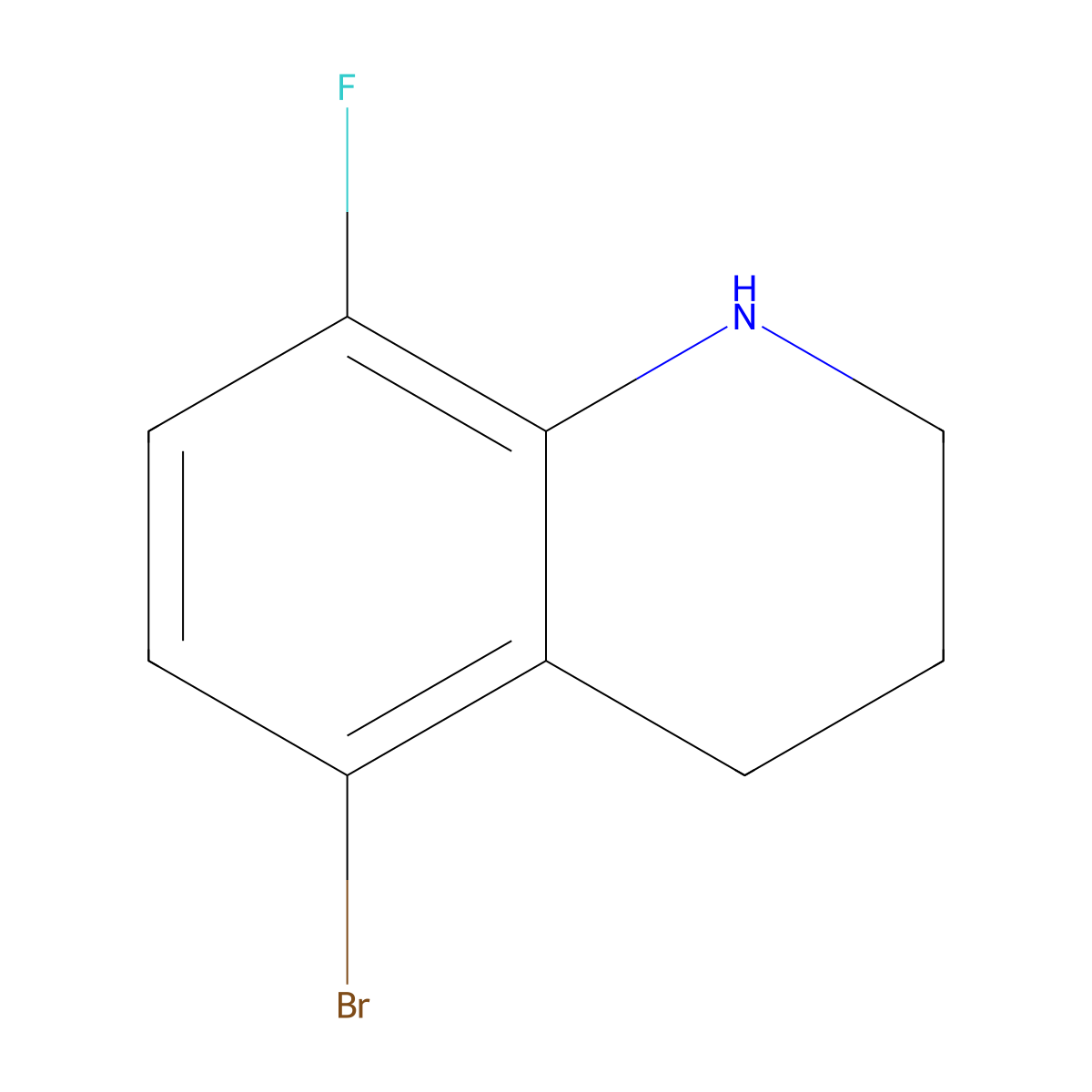 5-Bromo-8-fluoro-1,2,3,4-tetrahydroquinoline molecular structure, CAS 1153255-07-2